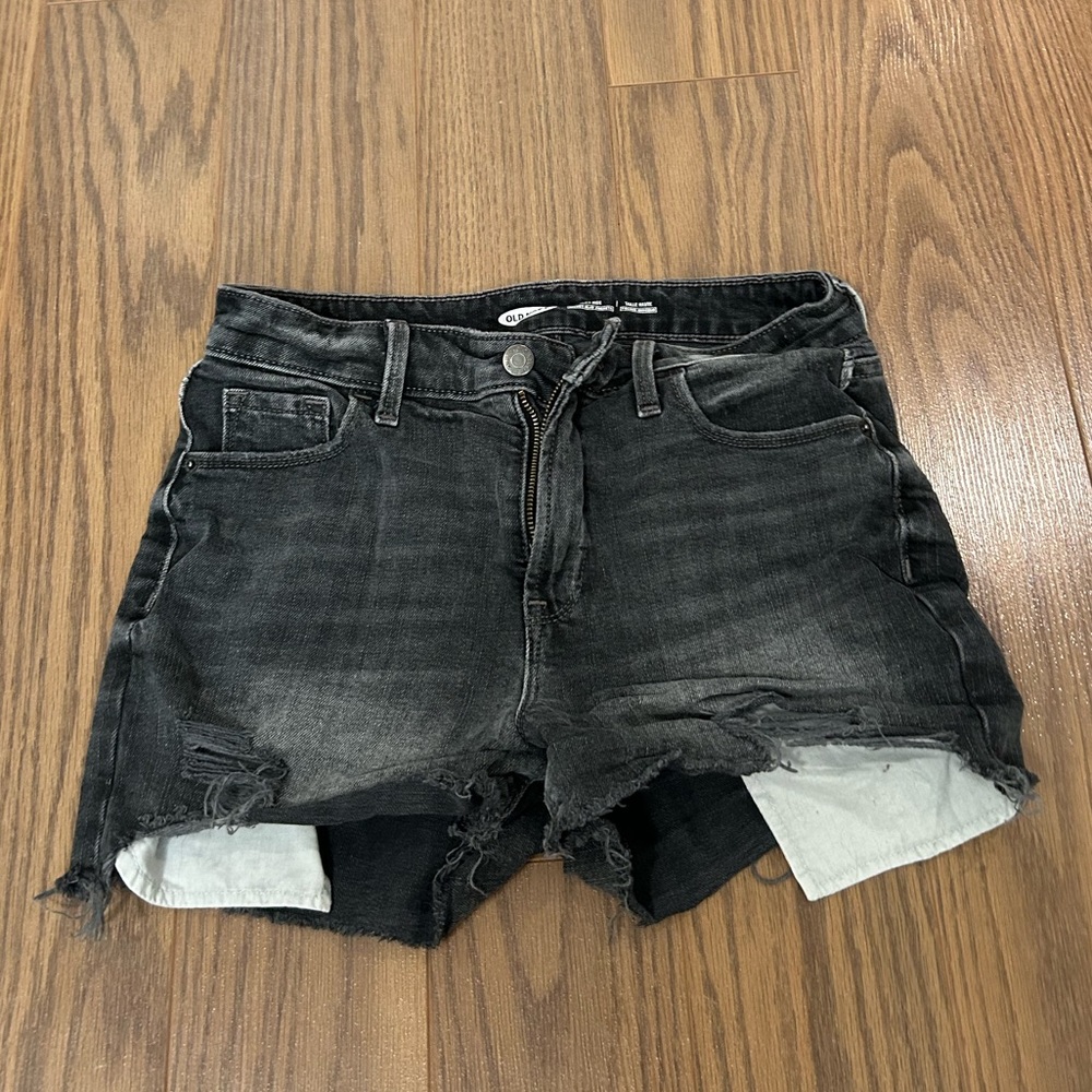 Old navy black denim distressed shorts